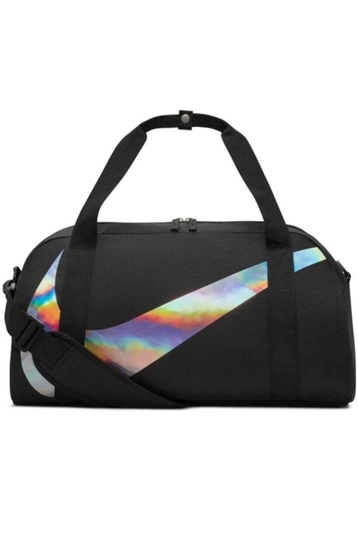Nike black swoosh logo duffle bag online