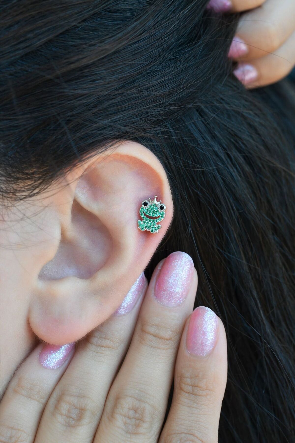 Frog cartilage earring cheap