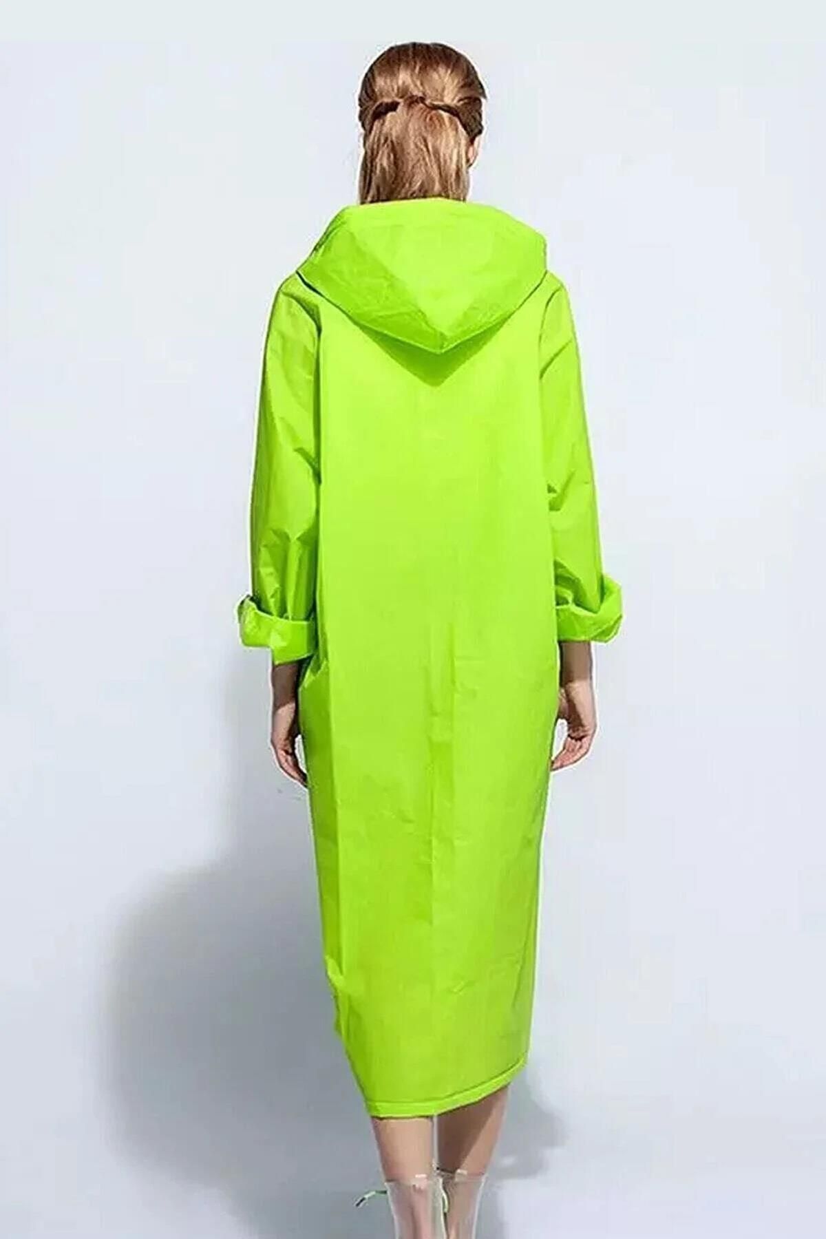 Touz Unisex Green Raincoat Transparent Waterproof Clothing Top Eva Fabric Marlux Raincoat