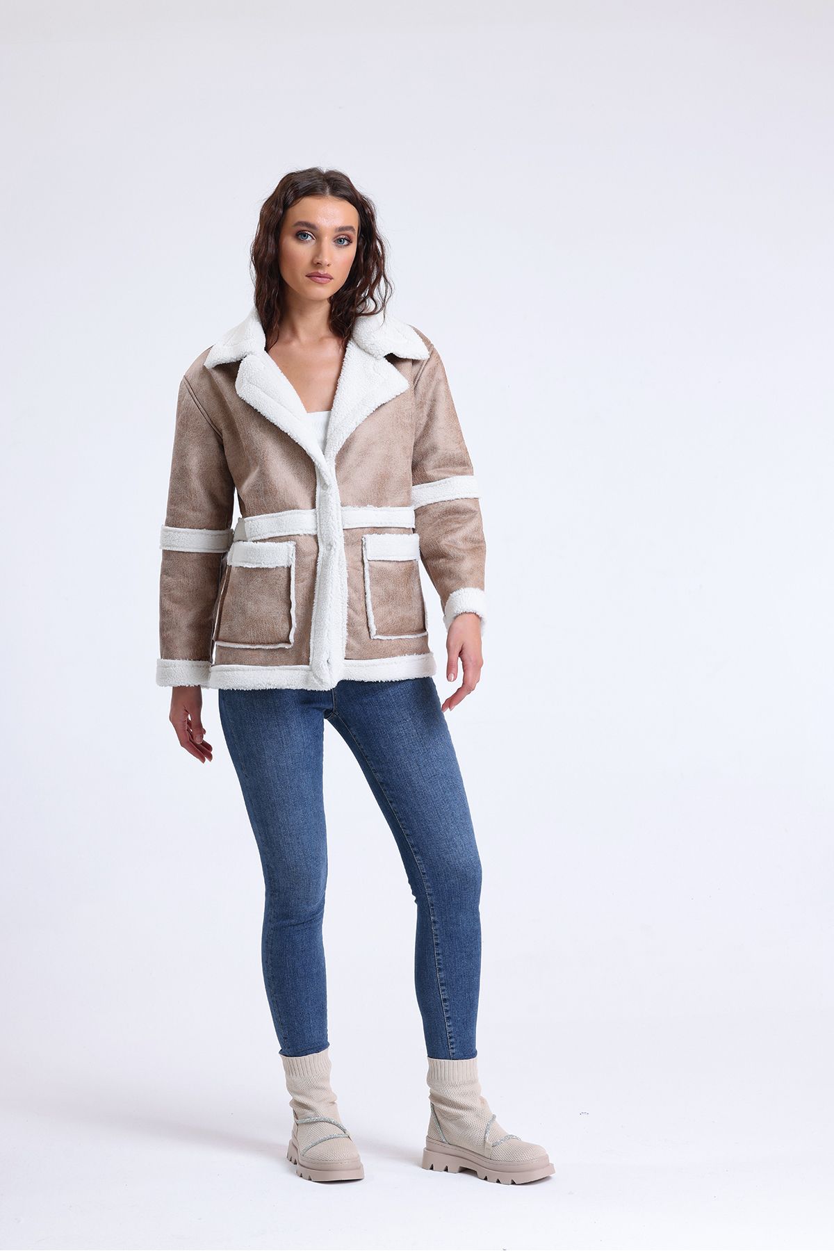 Grey short jacket hot sale women's