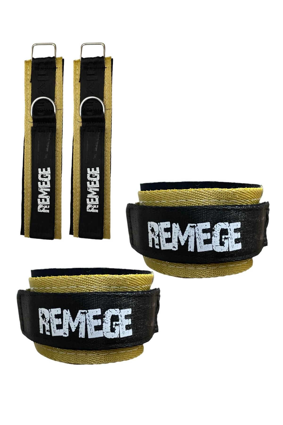 تجهیزات تمرینی مشکی نوار مچ پا بند D Ring دستگاه کشش مقاومت در برابر تنظیم تایر 2 قطعه REMEGE
