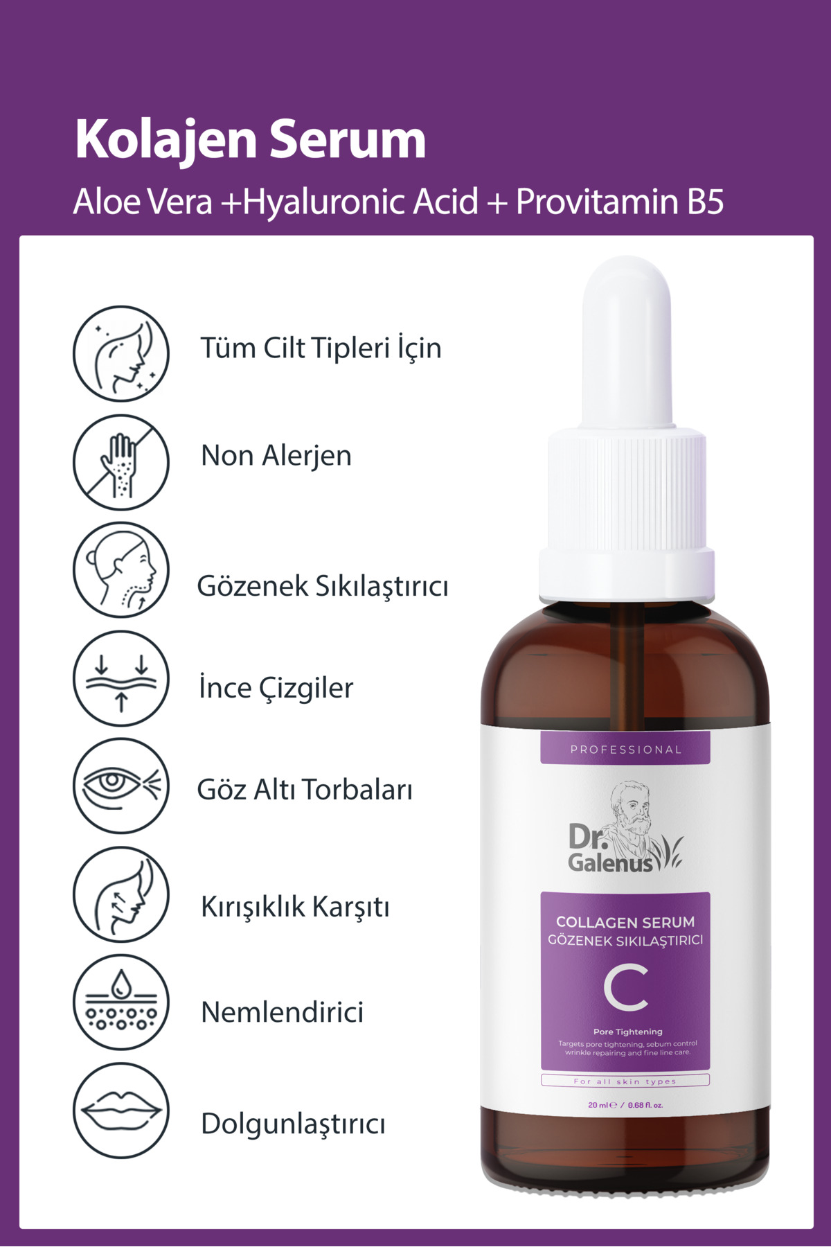 Kolajen Ve Yoğun Nemlendirici, Dolgunlaştırıcı Ve Canlandırıcı Ikili Bakım Serum Seti (40 ML) — KSNS-0001 — تصویر 6 از 7