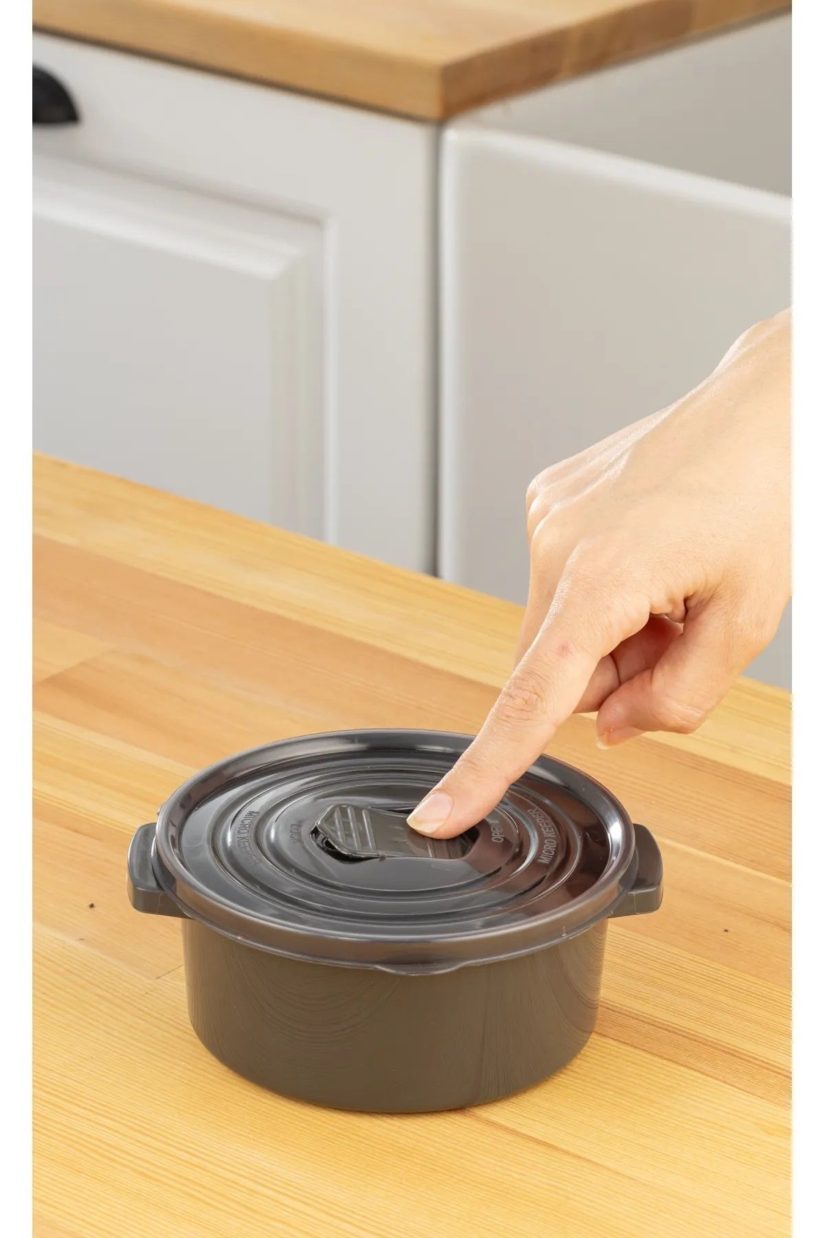 Open Home Concept-Set of 12 Anthracite Round Storage Containers for Microwave and Freeze 5