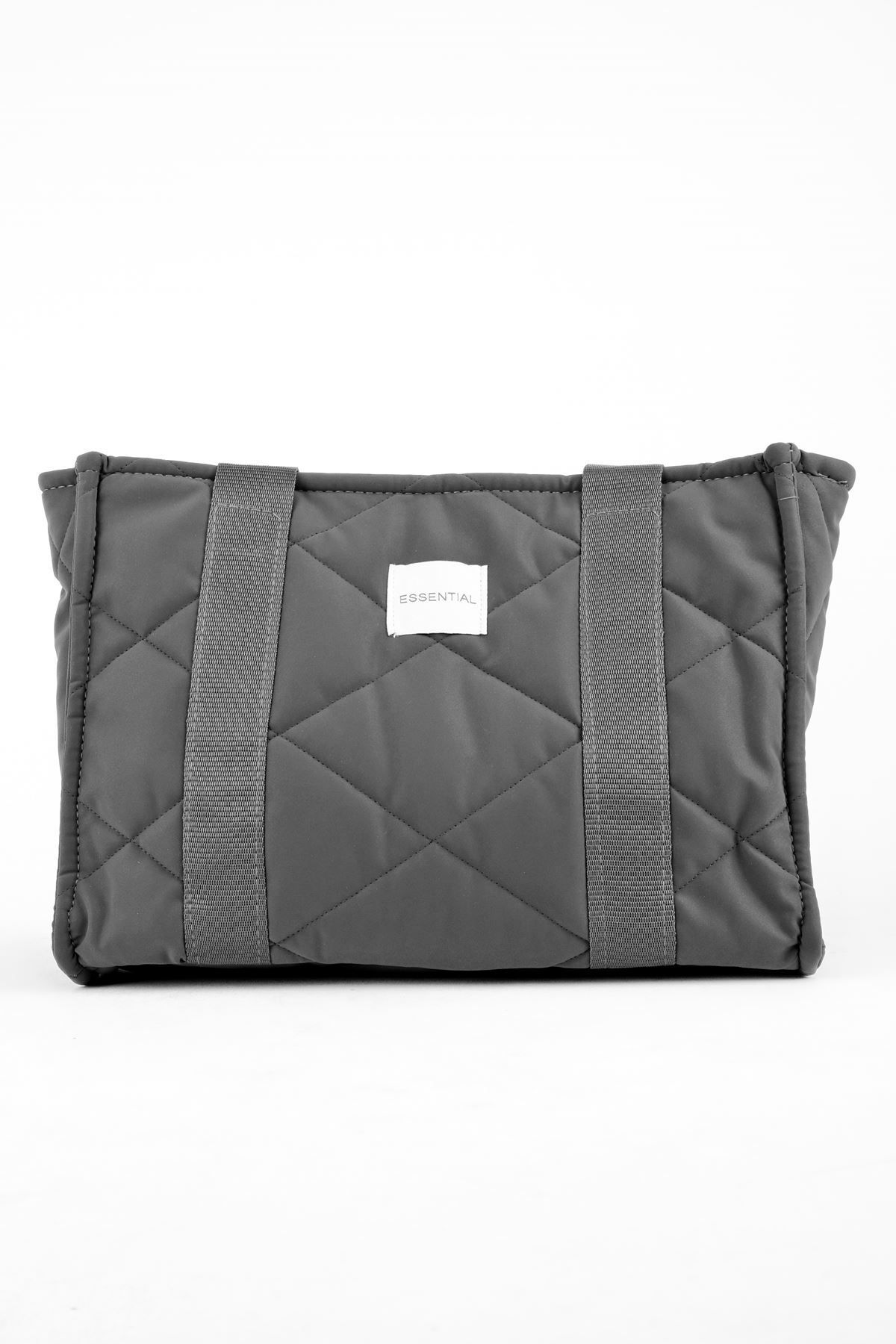 LAL SHOES BAGS Women s Shoulder Bag Quilted with Snap Fastener DARK GRAY