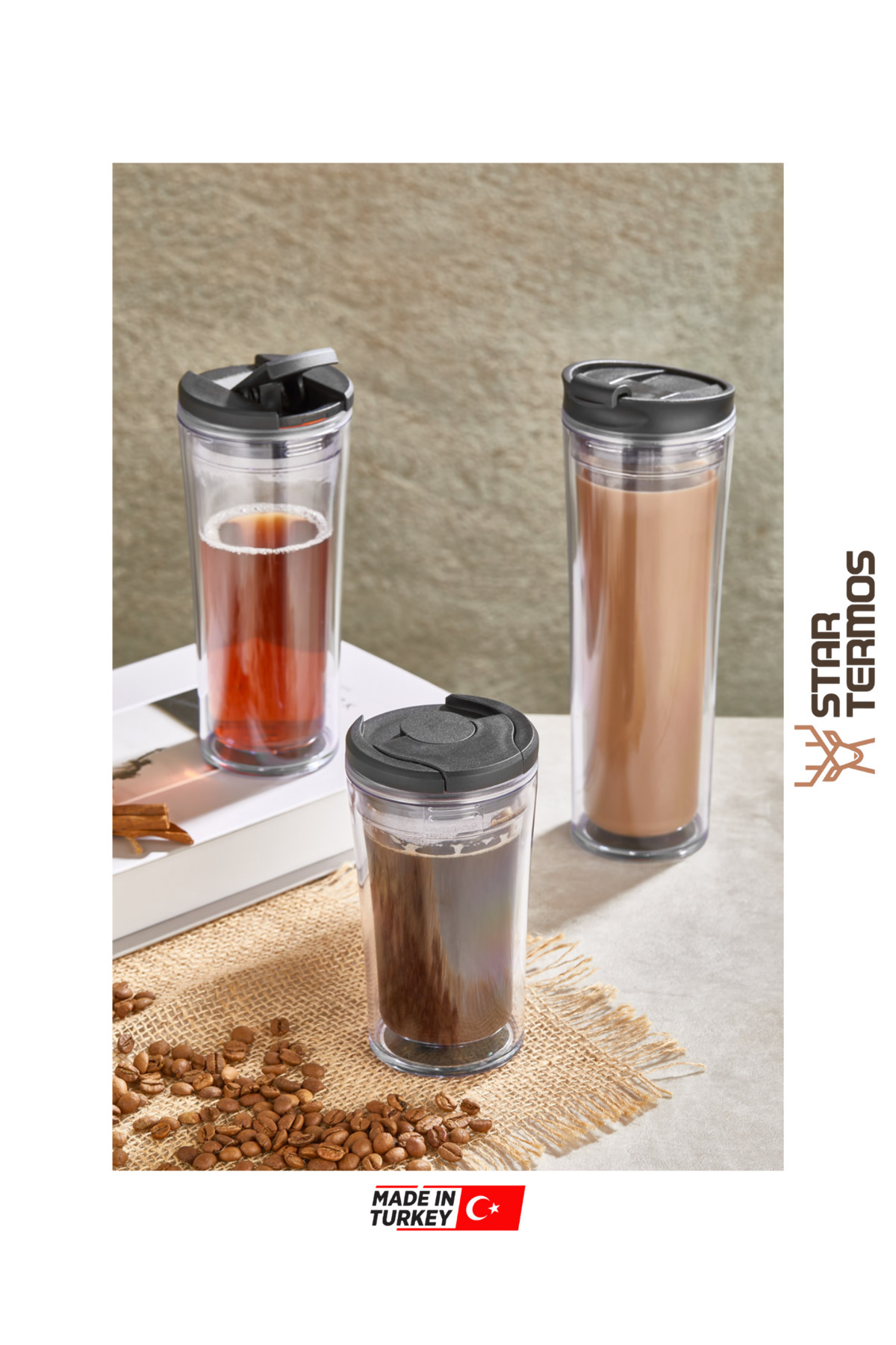 Star Termos Star Mug 450 ml Şefaf Seri ( Piknik Kamp Outdoor Ofis Otel ...