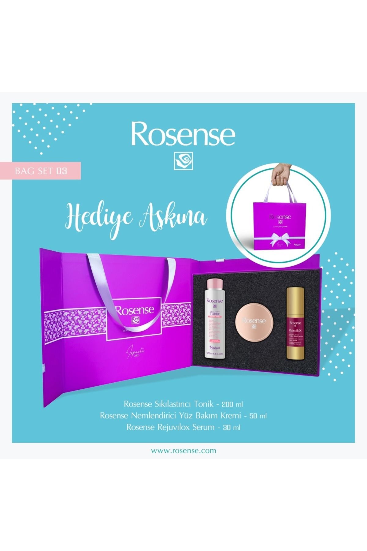 ست 3 - ست مراقبت از پوست 3 تایی Rosense