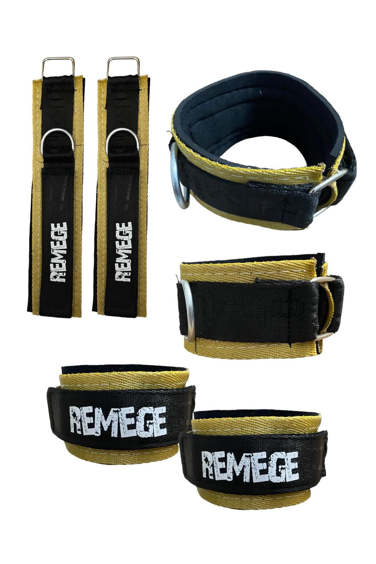 تجهیزات تمرینی مشکی نوار مچ پا بند D Ring دستگاه کشش مقاومت در برابر تنظیم تایر 2 قطعه REMEGE