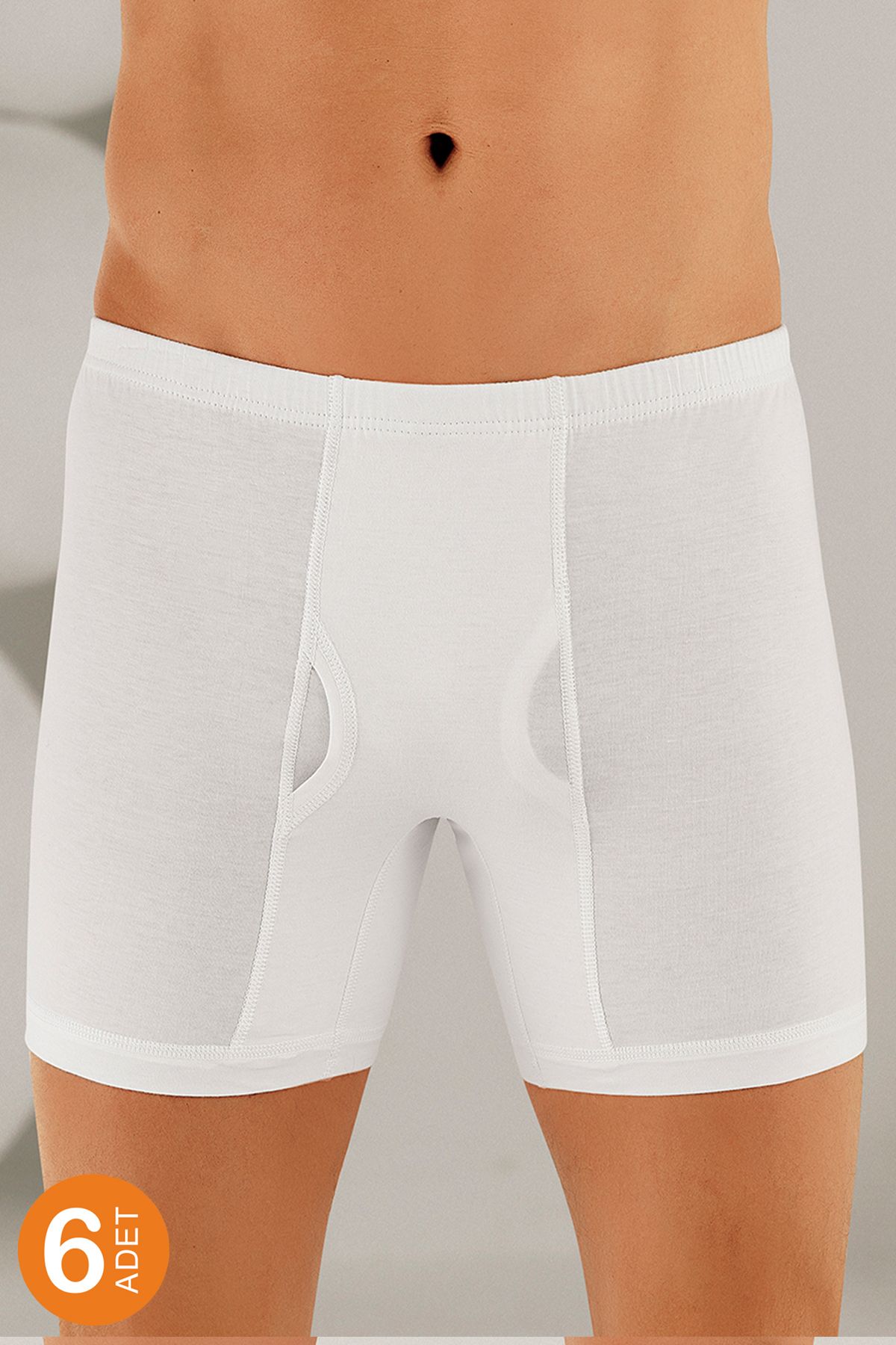 ahinler Men s White 6 Pack 100 Cotton Boxer Me007 Trendyol