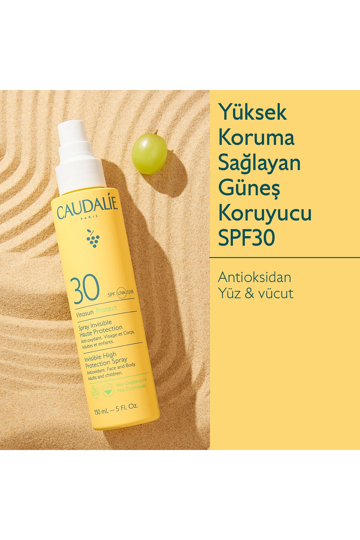 Caudalie اسپری ضد آفتاب Vinosun Protect SPF30 ضد آب 150میل