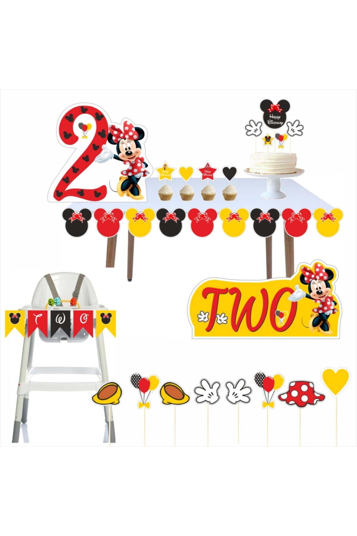 Mini Mouse Doğum Günü Parti Süsleri 2 Yaş