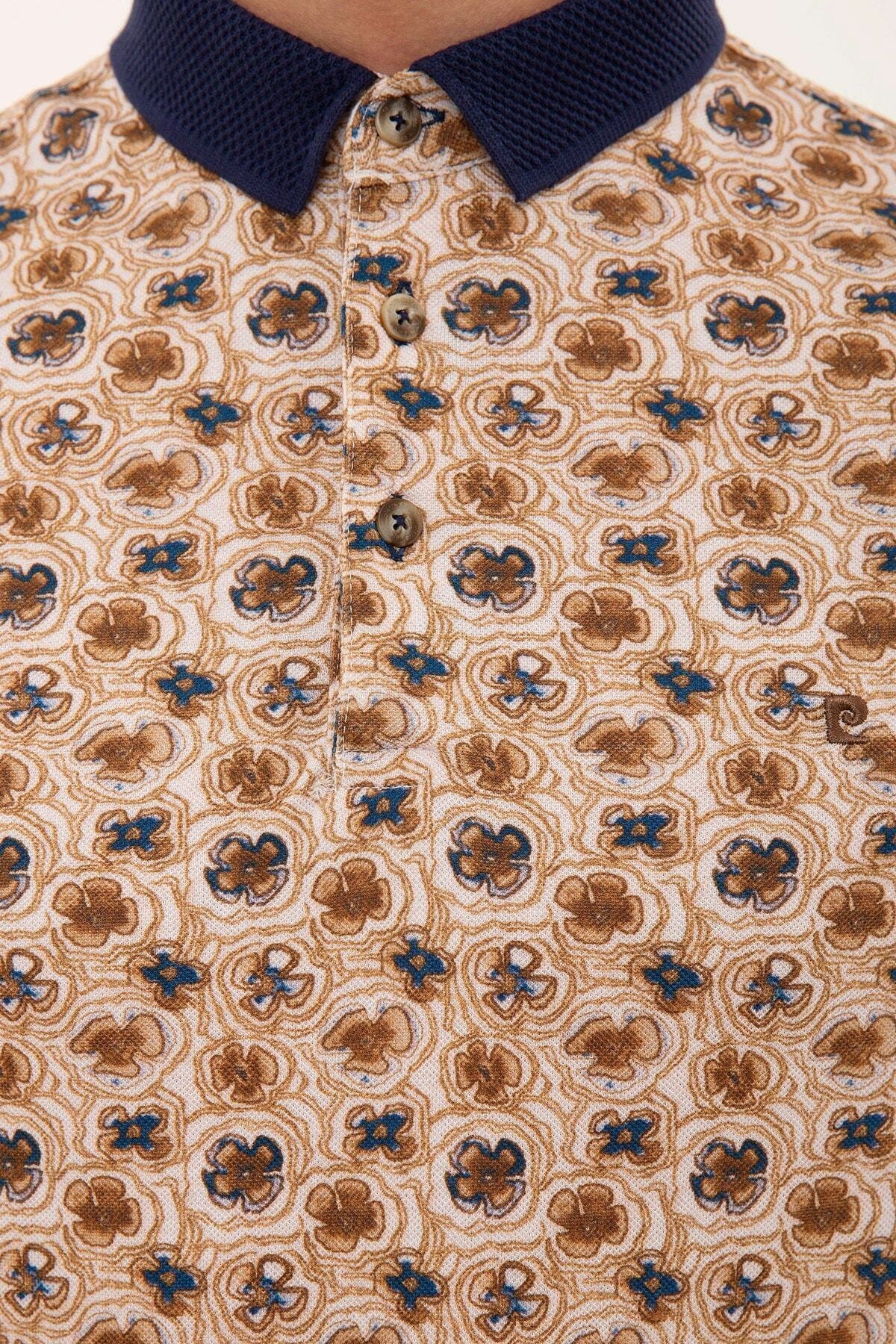 تیشرت مردانه قهوه ای پیرکاردین | G021GL011.000.1006891 اورجینال - تصویر 5