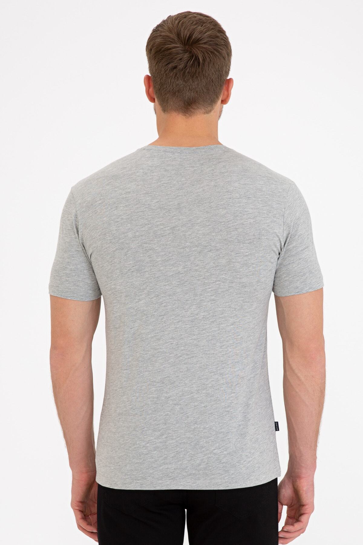 تیشرت مردانه خاکستری پیرکاردین | G021GL011.000.1287106 اورجینال - تصویر 3