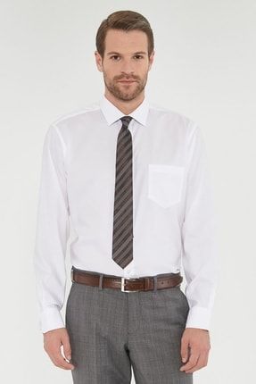 Erkek Beyaz Ütü Gerektirmeyen Non-Iron Regular Fit Gömlek 4A2000000009