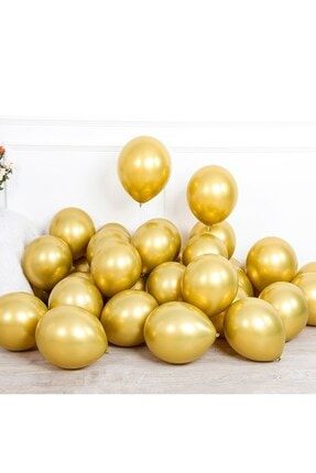 Altın Krom Balon Doğum Günü Balonu (10 Adet-30cm) krombalon1
