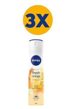 Kadın Sprey Deodorant Fresh Orange, 48 Saat Anti-perspirant Koruma, 150 ml X3 Adet SET.NVE.459
