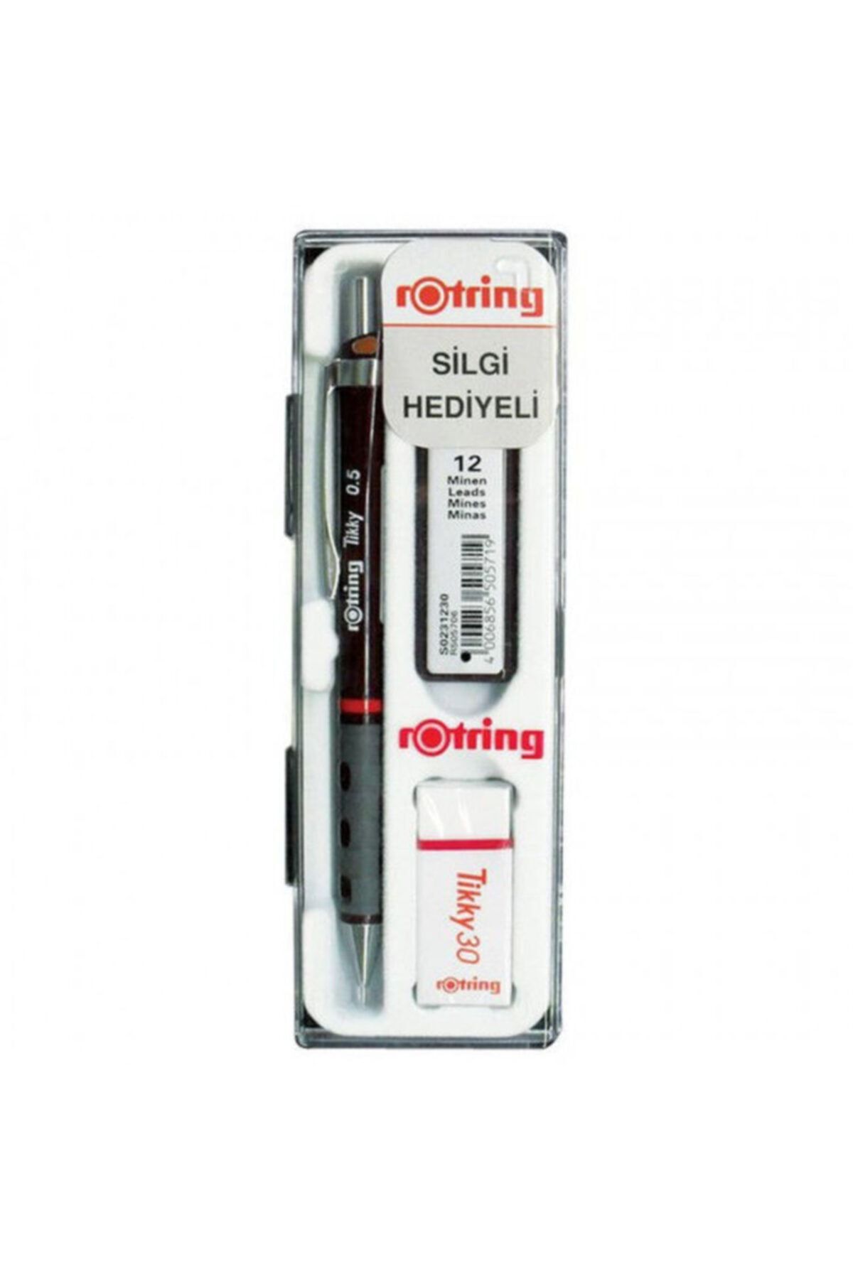 Rotring-Tikky Versatil Pen Set 0.5 Mm Claret Red (pen+eraser+nib) 1