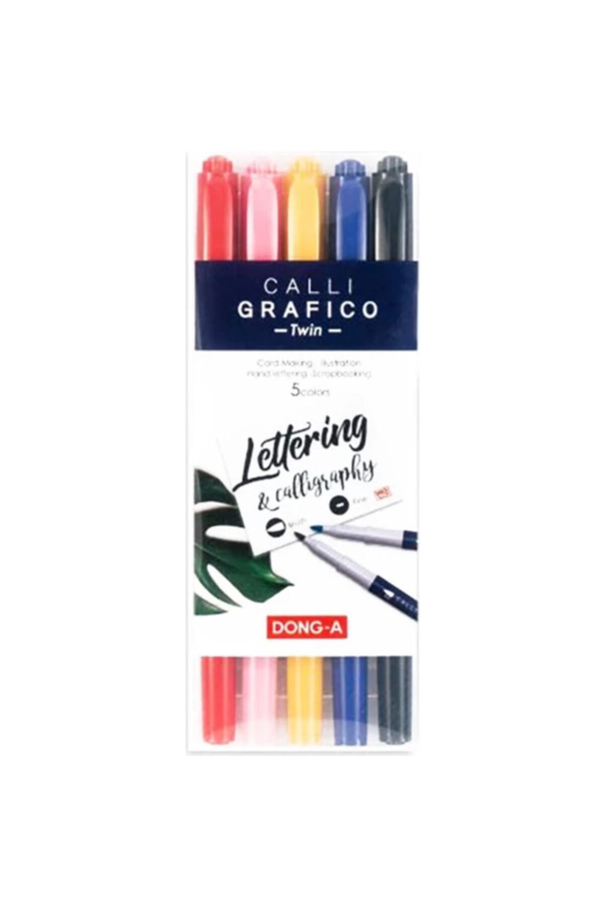 Dong-A-Calli Grafico Double Tip Calligraphy Pen Brush Tip Set of 5 1