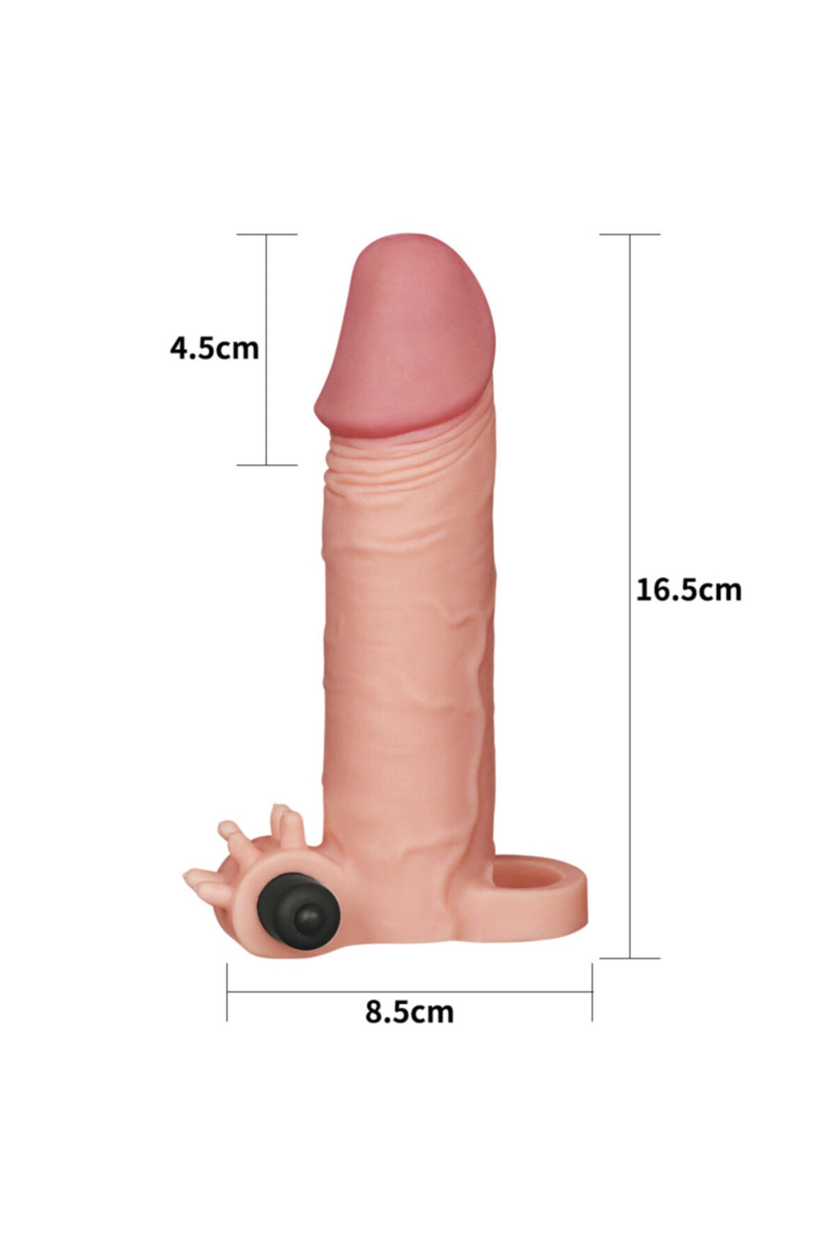 X Tender Vibrating Sleeve 5 Cm Dolgulu Kısa Realistik Penis Kılıfı 4