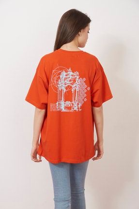 Eazy Kiremit Ornament Unisex Oversize Baskılı Kısa Kollu T-shirt Eazy 5025