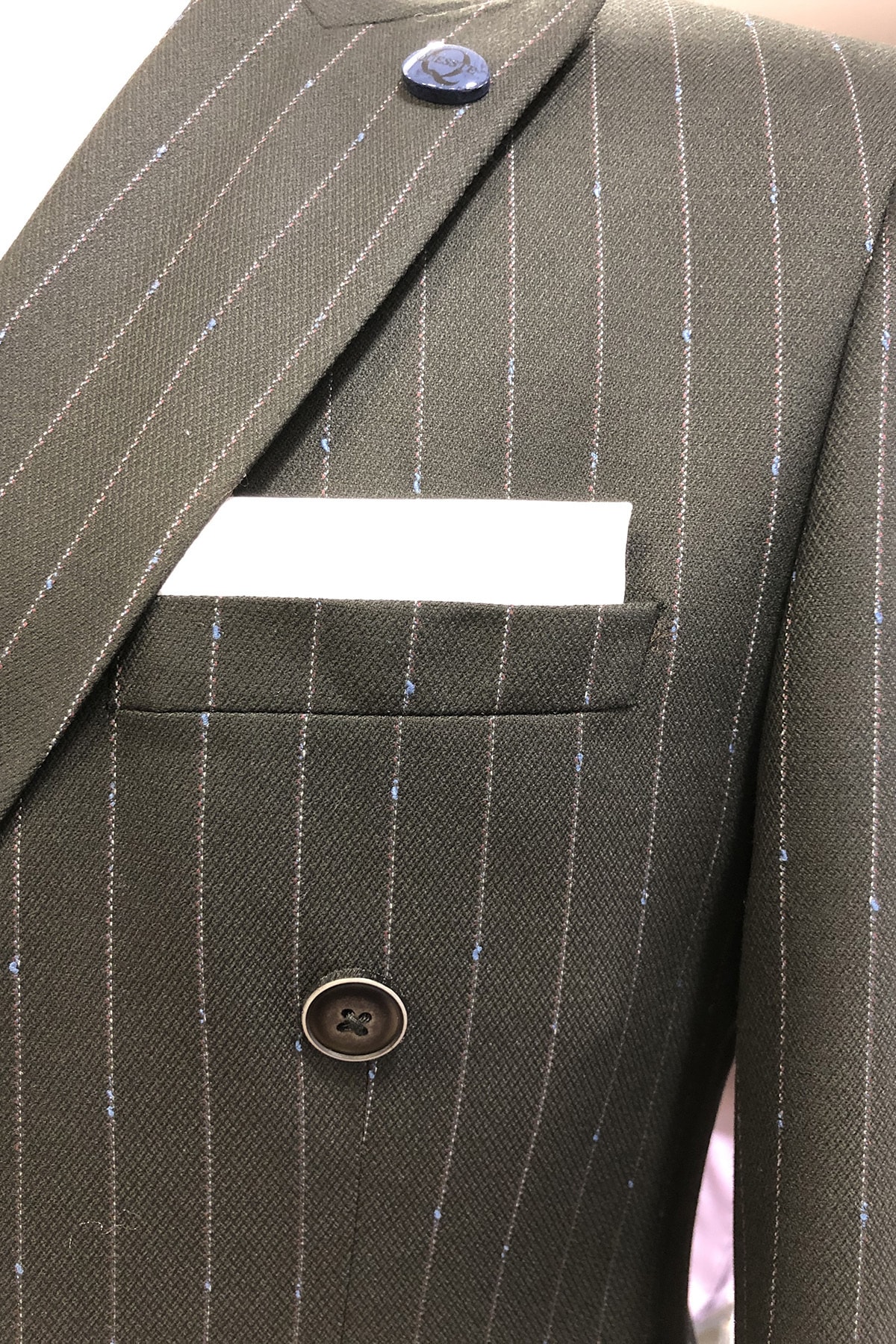 Quesste Accessory Erkek Beyaz Hazır Katlanmış Cep Yaka Mendili