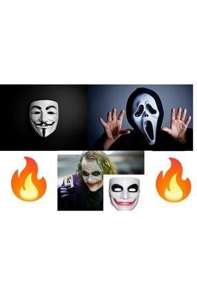 Özel 3'lü Set V For Vandetta Çığlık Ve Joker Maskes ÖZEL 3LÜ MASKE SETİ