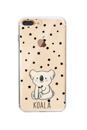 Iphone 7 Plus Uyumlu Koala Desenli Premium Şeffaf Silikon Kılıf IPH7PSKOALA