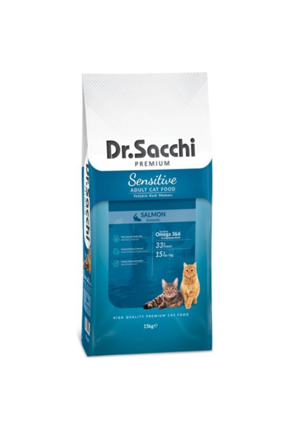 Dr. Sacchi Premium Sensitive Salmon Yetişkin Kedi Mamasi 15kg