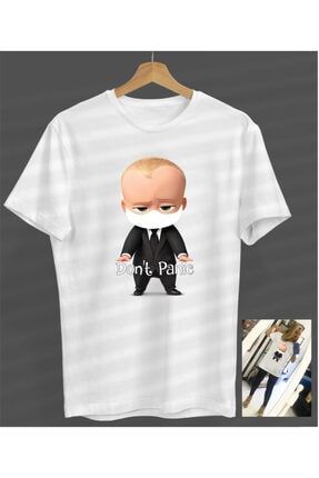 Unisex Kadın-erkek Dont Panic Beyaz Yuvarlak Yaka T-shirt S23358048320BEYAZNVM