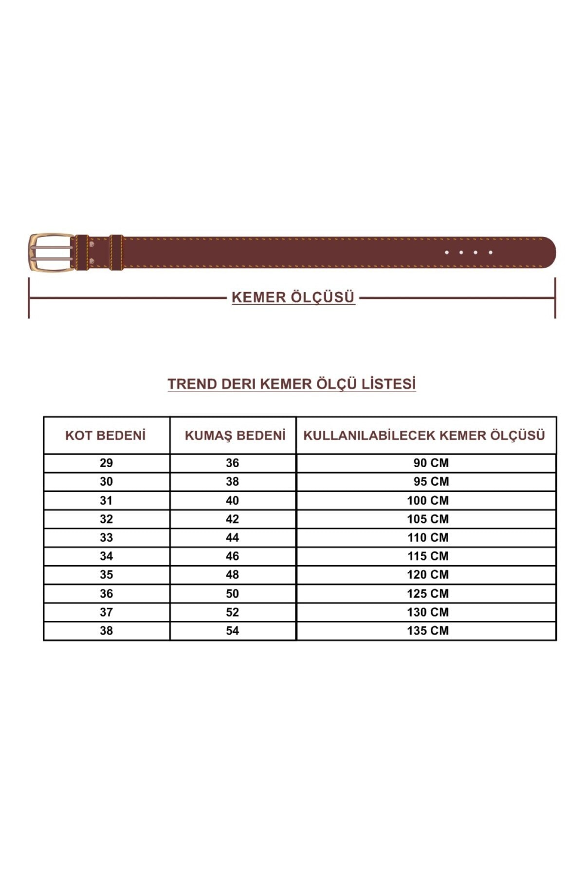 Trend Deri Td Man Erkek Spor Taba Battal Boy Kemer 4 Cm görsel 3