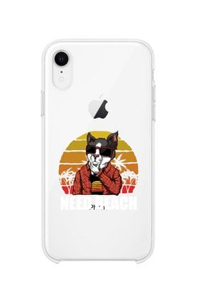 Iphone Xr Uyumlu Need Beach Desenli Premium Şeffaf Silikon Kılıf IPHXRSNEDBECH