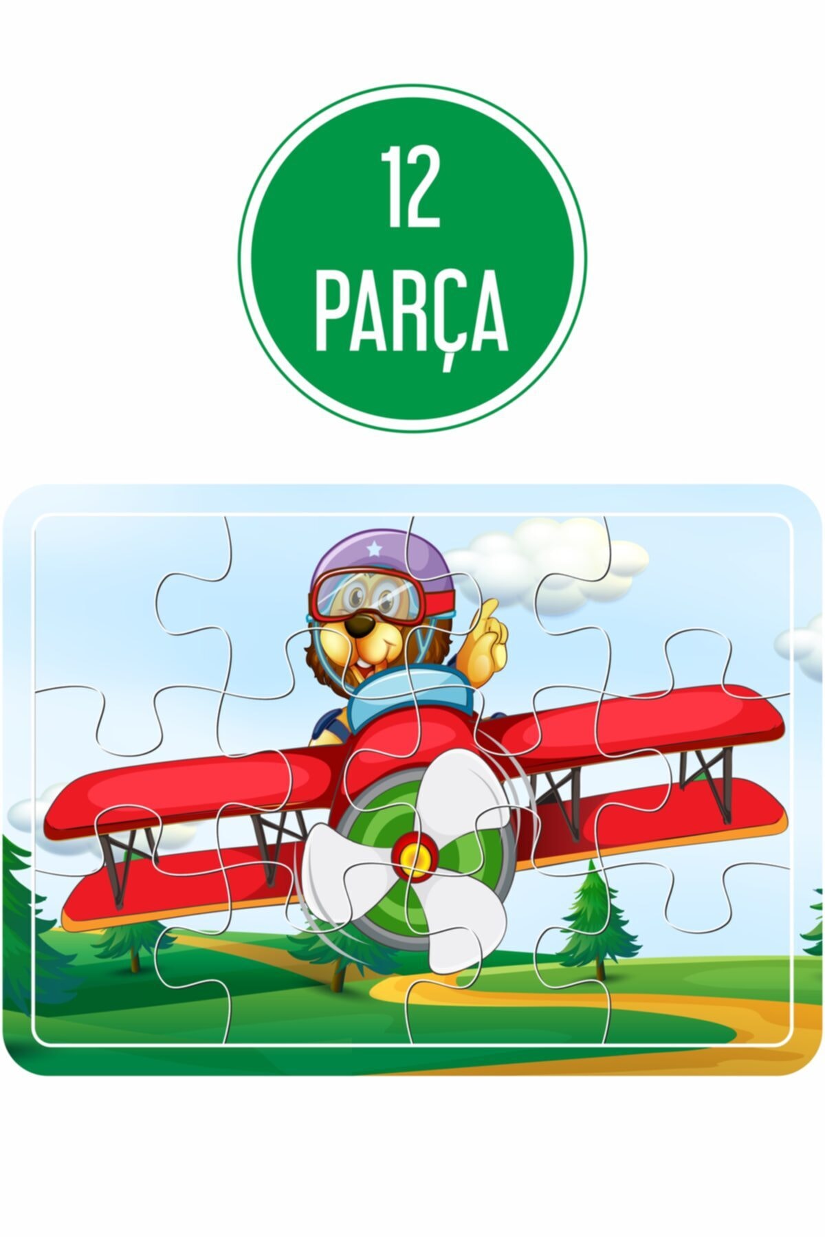 Baskı Atölyesi Sevimli Hayvanlar, Dinazorlar Ve Ayıcık Uçakta Ahşap Puzzle Seti fotoğrafı 5 (önizleme)