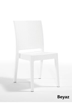 Nice Rattan Sandalye Beyaz ( 4 Adet) ncby