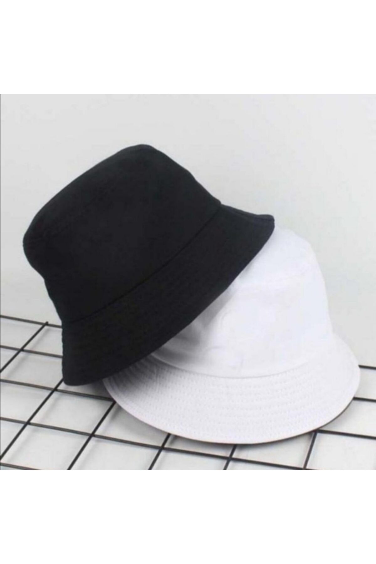 Beyaz Unisex Panama Kova Bucket Şapka