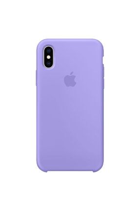 Iphone X Xs Uyumlu Logolu Içi Süet Altı Açık Lansman Light Purple Lila Silikon Kılıf xxslansmanmiyosa