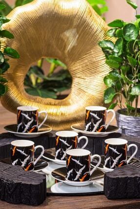 Orange Storks 6 Kişilik Kahve Fincan Seti P038.886754