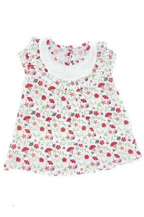 Kız Bebek Etnik Çiçek Desenli Fırfırlı Ponpon Elbise brmv042521203001