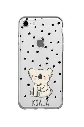 Iphone Se Uyumlu Koala Desenli Premium Şeffaf Silikon Kılıf IPHSESKOALA