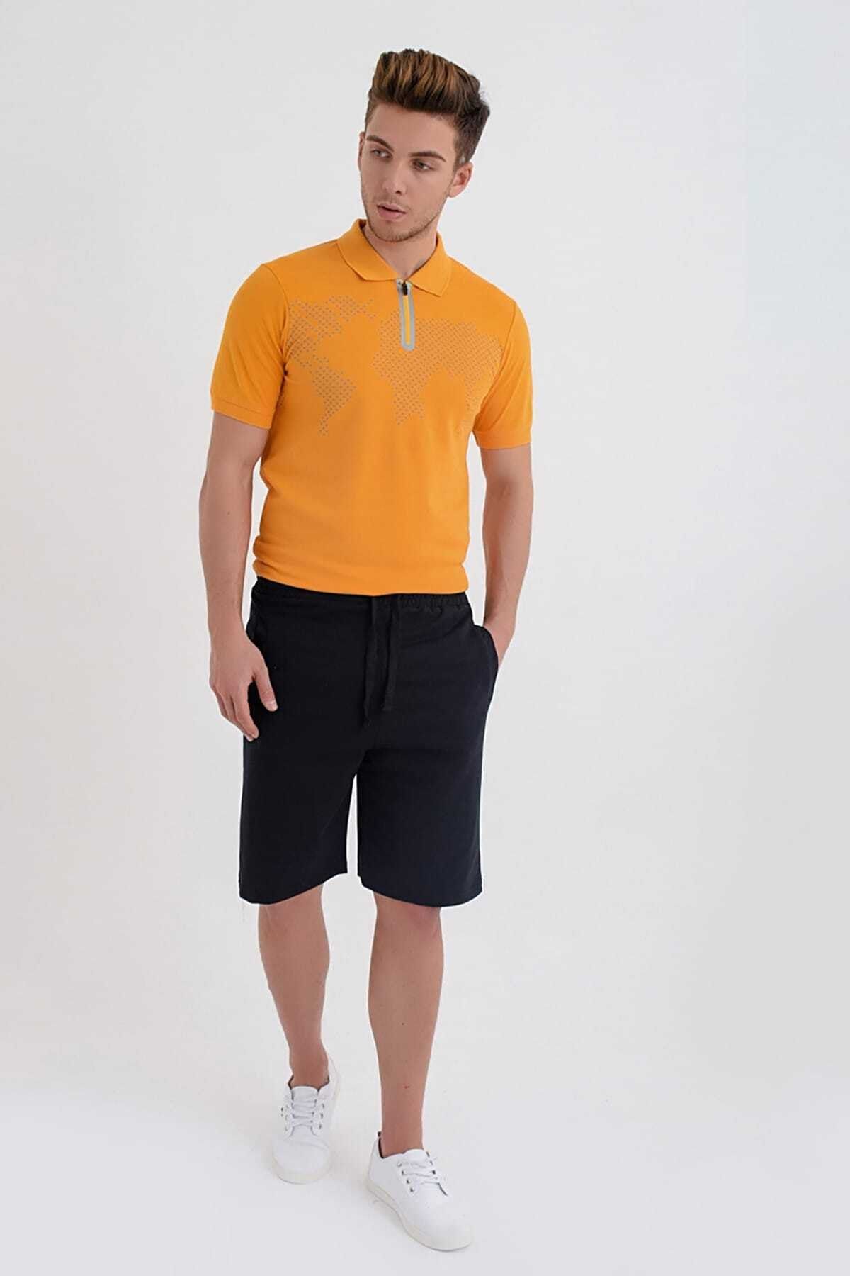 DYNAMO-Men's Black Elastic Waist Pocket Shorts & Bermuda 2