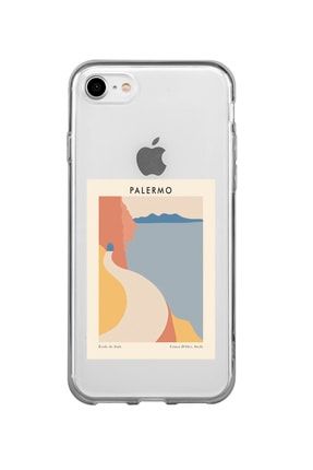 Iphone 7 Uyumlu Palermo Desenli Premium Şeffaf Silikon Kılıf IPH7SPLRMO