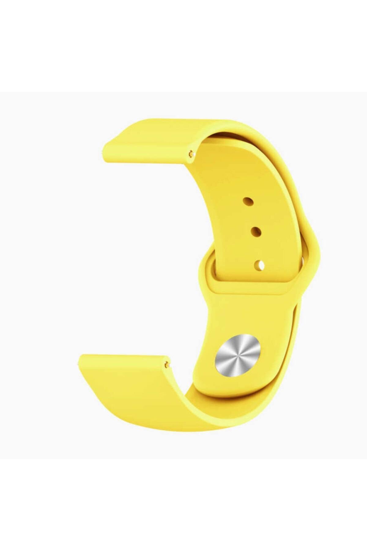 Huawei Gt2 Uyumlu 46mm 22mm Silikon Kordon - Sarı