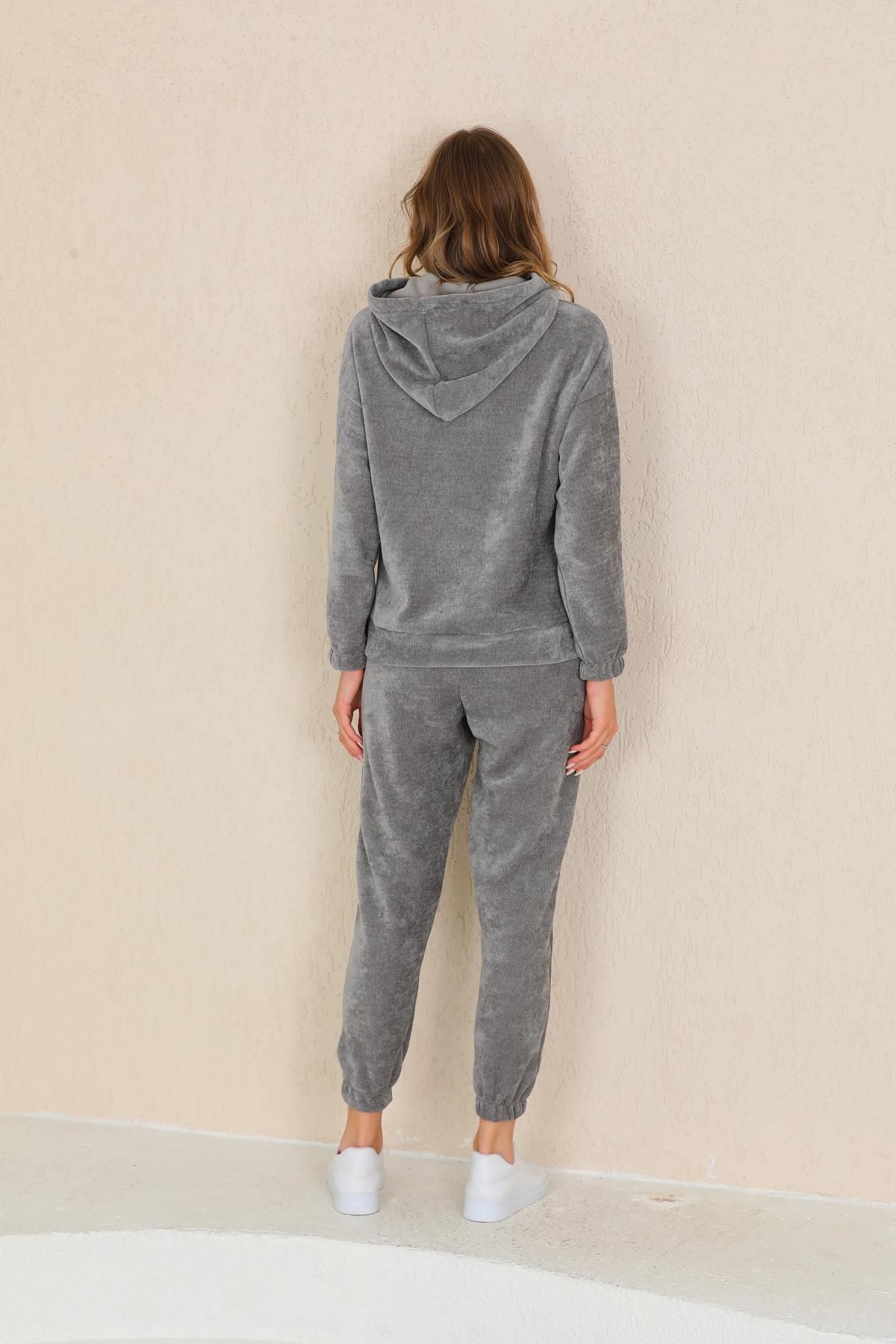 Grey velour tracksuit womens 2025