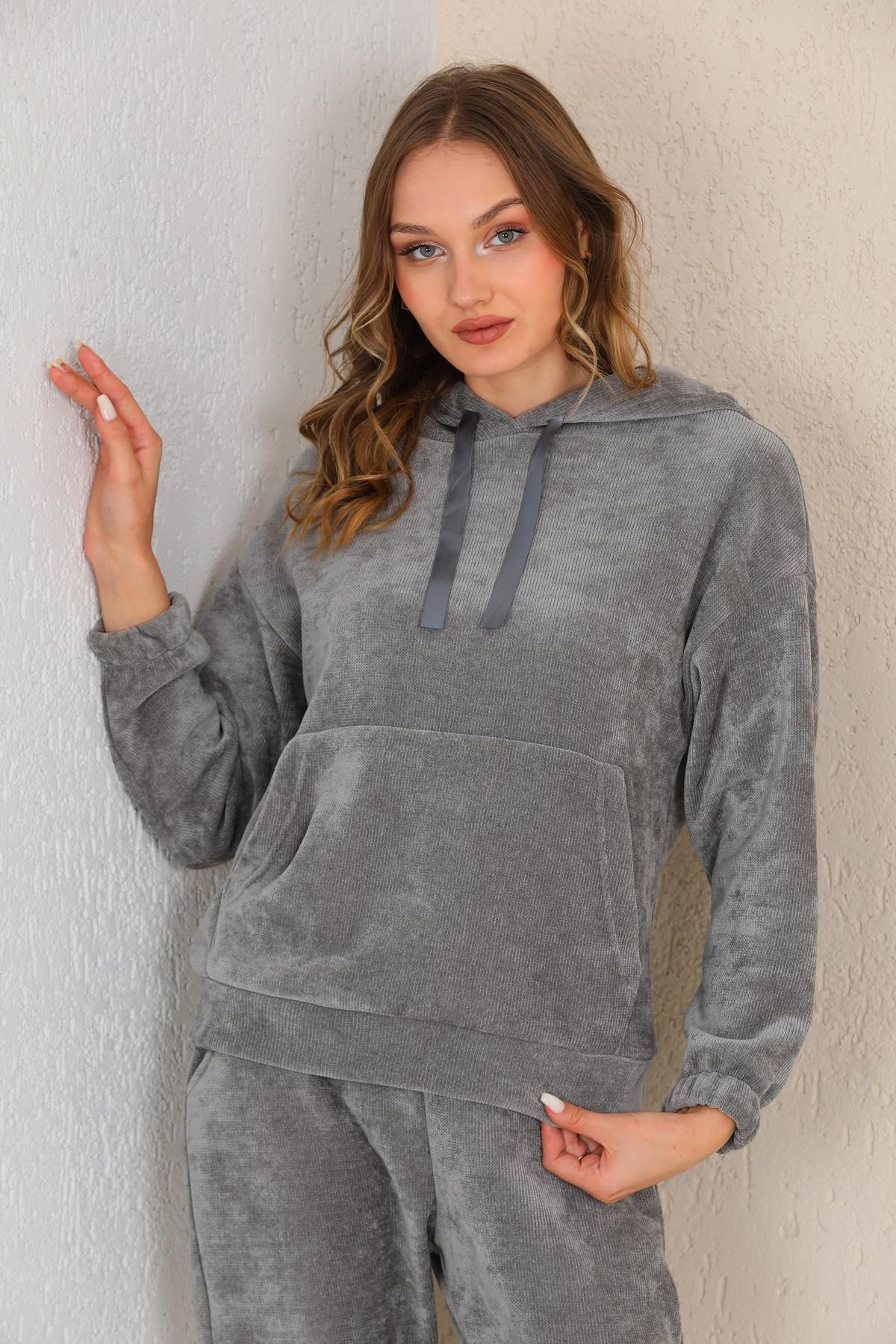 Velvet hotsell grey tracksuit