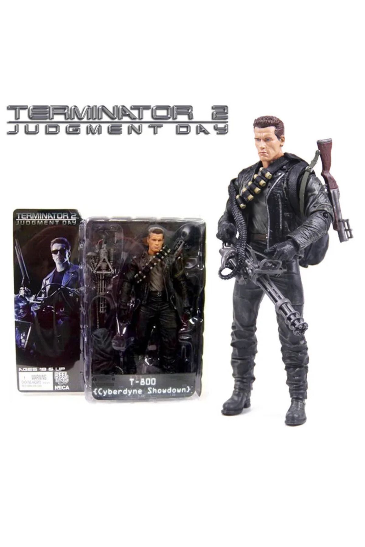 Neca Terminator 2 Cyberdyne Showdown Arnold Fig r Pozlanabilir Action Figure