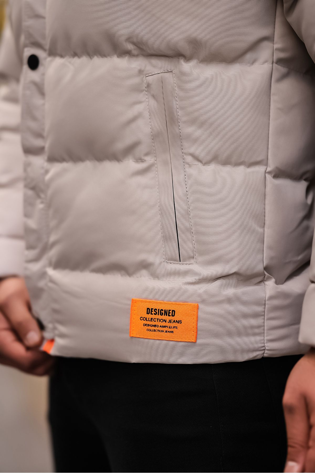 Calvin klein jeans reflective 3m puffer jacket with orange logo discount