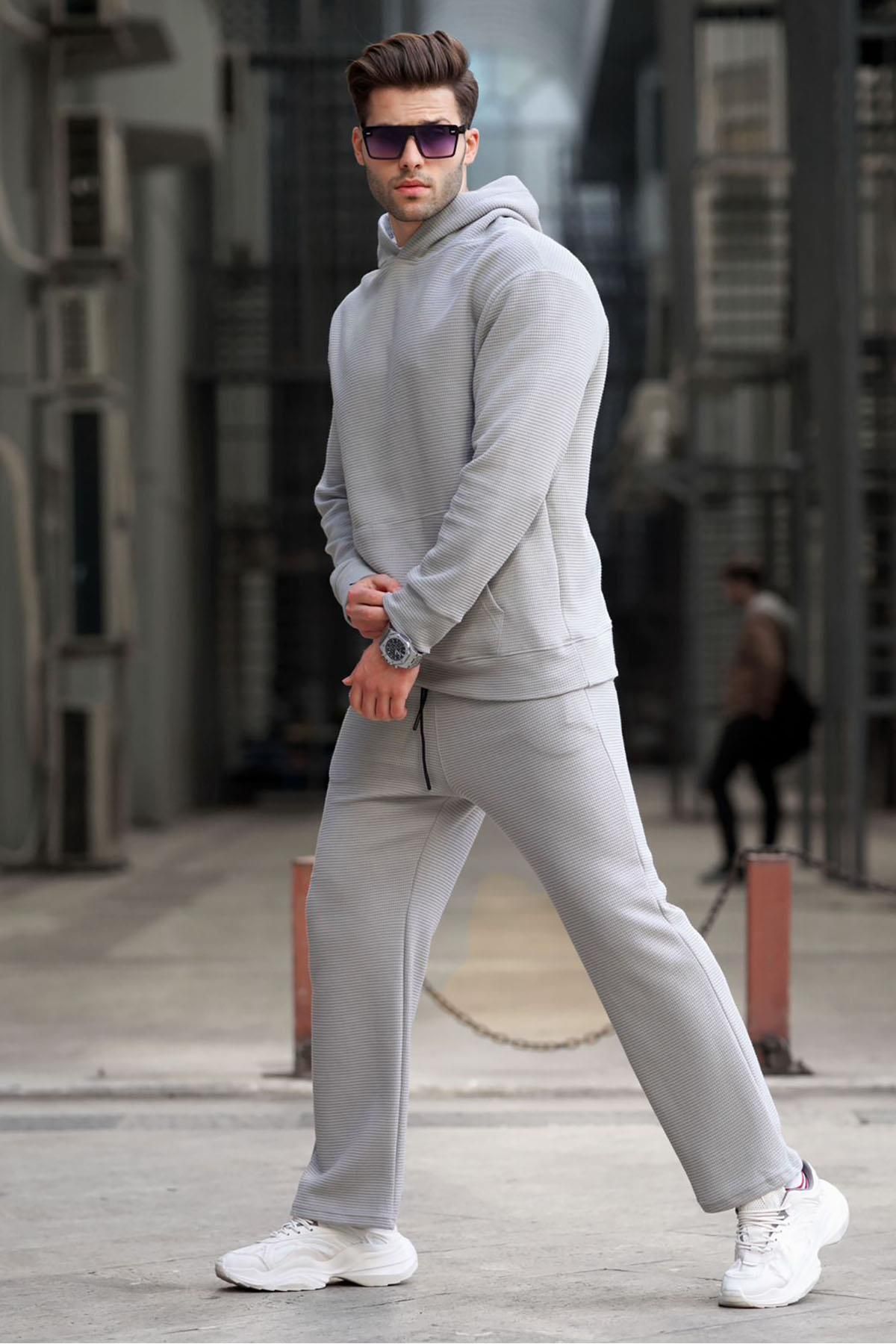 Grey sweatsuit set clearance