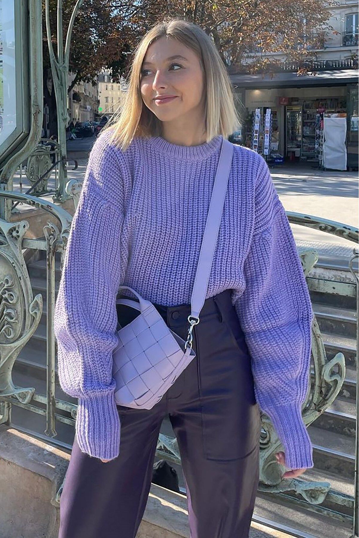 Lilac cheap sweater outfit