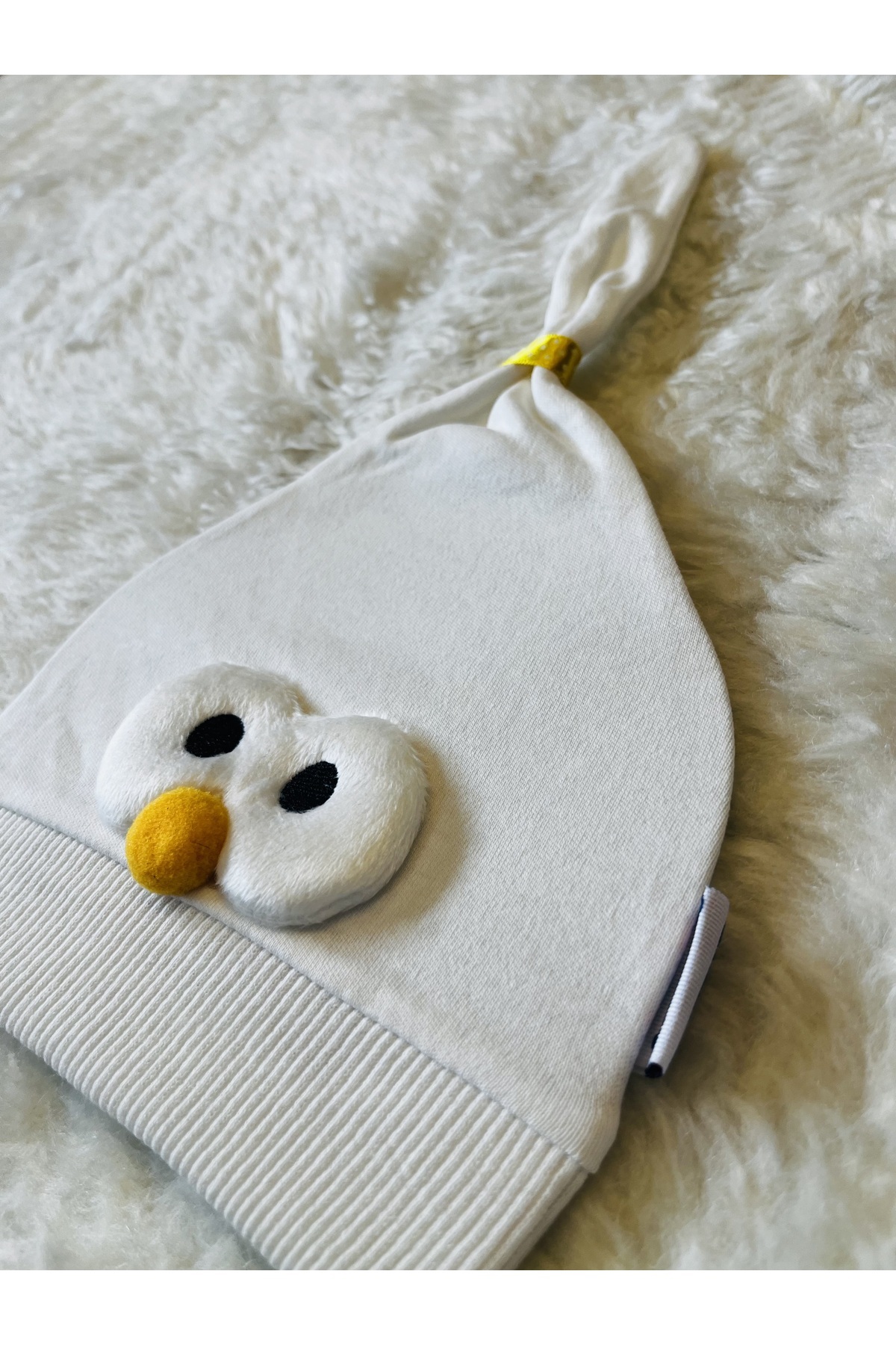 anne dokunuşu gibi KUZUM BEBE Pembe Beyaz Civciv Figürlü 2’li Kız Erkek Bebek Çocuk Penye Şapka Bere fotoğrafı 4 (önizleme)