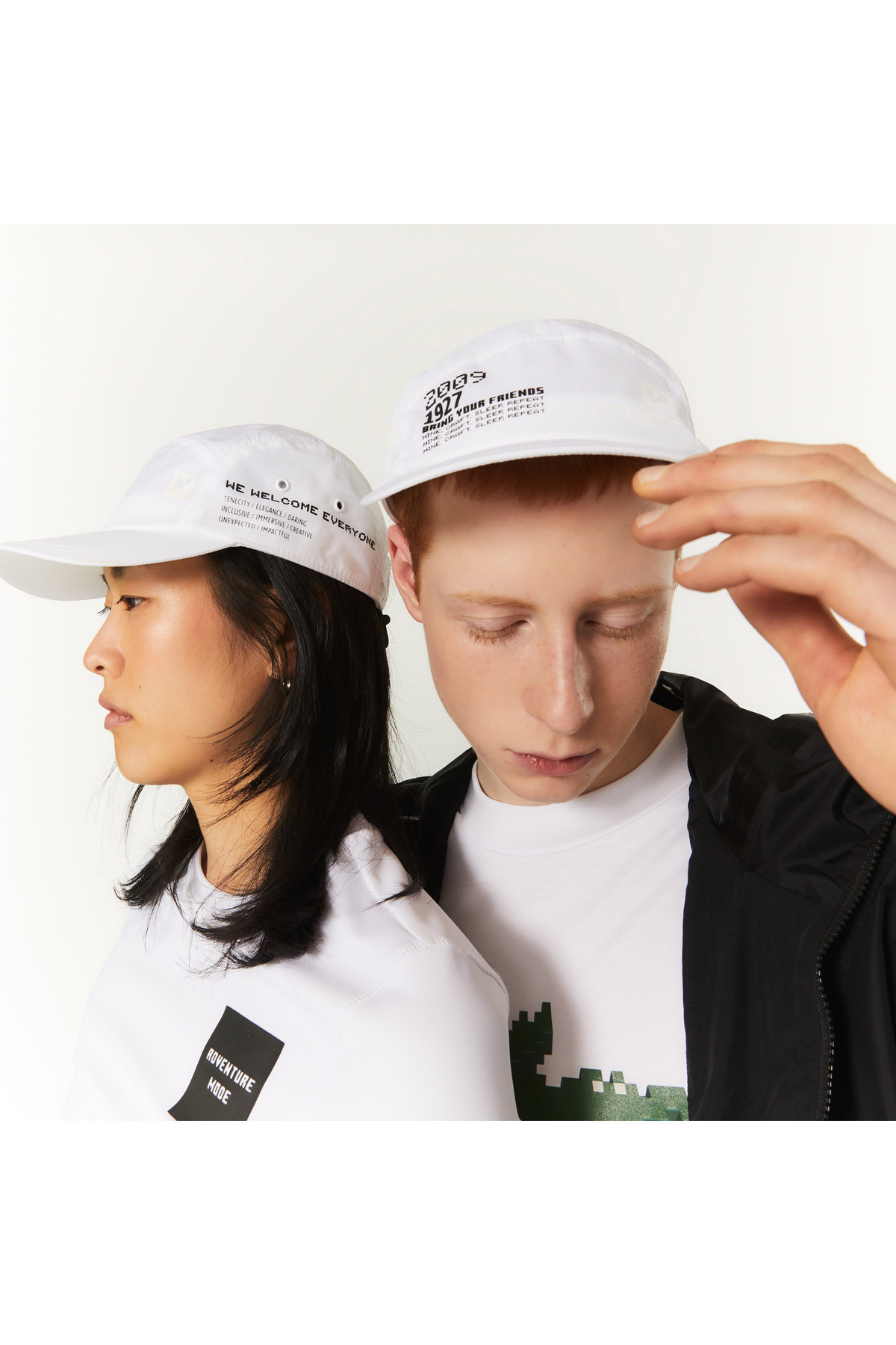 Lacoste کلاه سفید چاپ شده یونیسکس X Minecraft