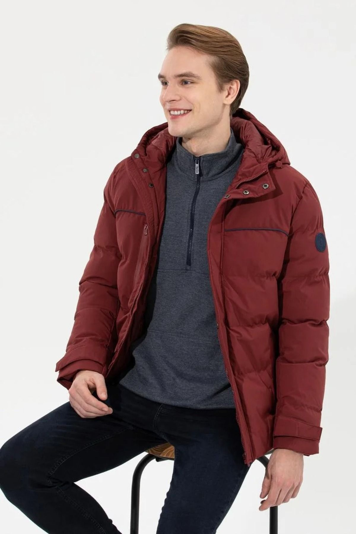Burgundy coat mens new arrivals