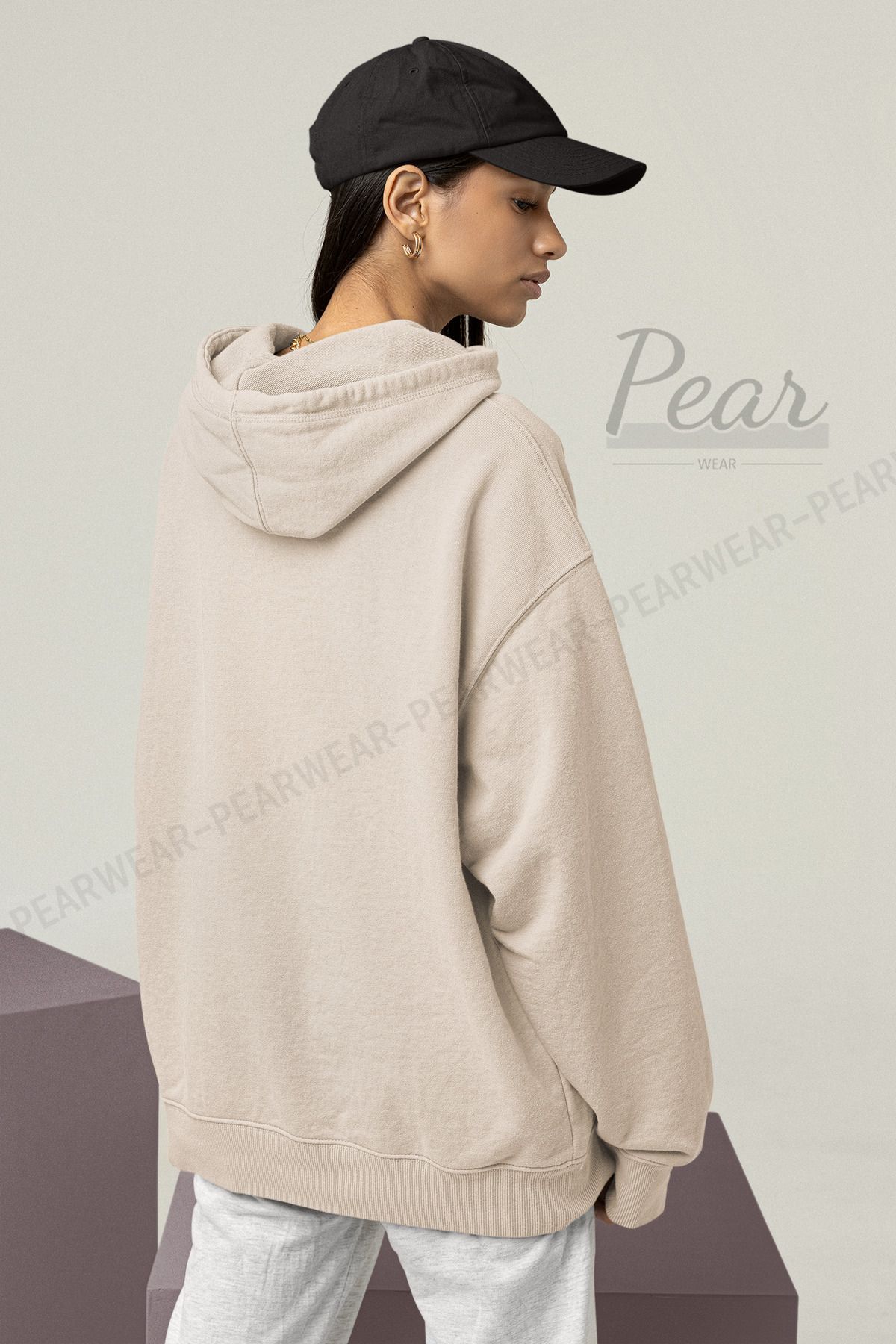 Pear Wear-Hanorac supradimensionat cu glugă, cu 3 fire, imprimat Disneyland 2
